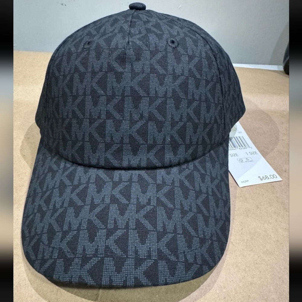 Michael Kors Printed MK Logo Adjustable Cap Hat Black $68 - Picture 2 of 3